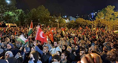 İsrail'in Sumud Filosu'a müdahalesinin ardından ABD Konsolosluğu önünde protesto edildi