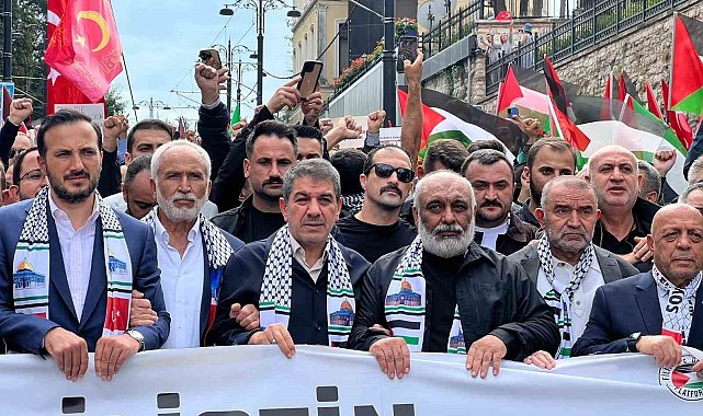 İstanbul'da Filistin'e destek yürüyüşü düzenlendi