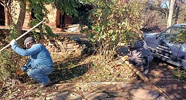 Karacasu'da park ve bahçeler bakıma alındı