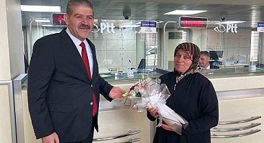 Karaman'da PTT'den 185'inci müşteriye kuruluş yıl dönümü hediyesi