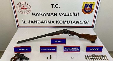 Karaman'da tarihi eser ve ruhsatsız silah ele geçirildi: 7 tutuklama
