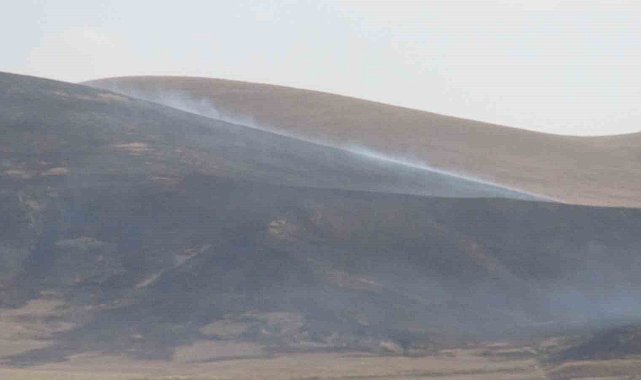 Kars'ta anız yangını