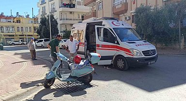 Kazada yaralanan motosikletli ilk yardım sonrası hastaneye gitmek istemedi