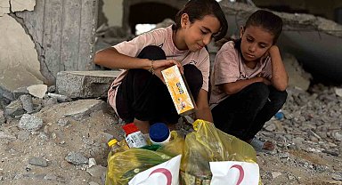 Kızılay Gazze'de gıda yardımlarını sürdürüyor