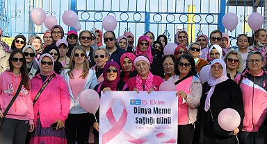 Kocaeli'de meme kanserine "pembe kurdele" ile dikkat çektiler