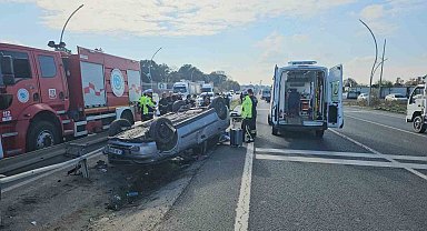 Kontrolden çıkan otomobil takla attı