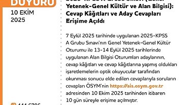 KPSS cevap kağıtları ve aday cevapları erişime açıldı