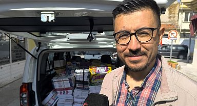 Kurulacak yeni kütüphane için tek başına elini taşın altına koydu