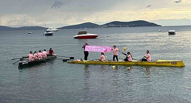 Meme kanserine dikkat çekmek için kürek çektiler