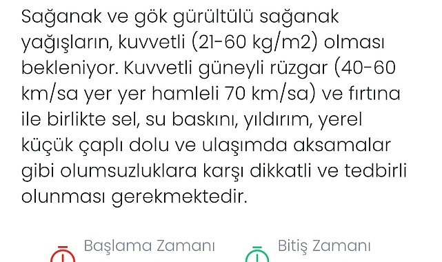Meteoroloji Denizli'yi sağanak ve fırtına karşı uyardı