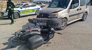 Motosiklet sürücüsü yaralandı