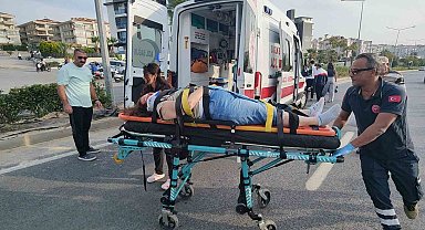 Motosikletin çarptığı kadın ağır yaralandı
