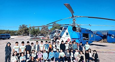 Öğrencilere, yangınla mücadelede hava gücünün önemi anlatıldı