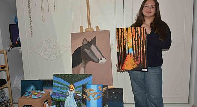 Ordu'da 13 yaşındaki öğrenci, doğadan aldığı ilhamı tuvallere yansıtıyor