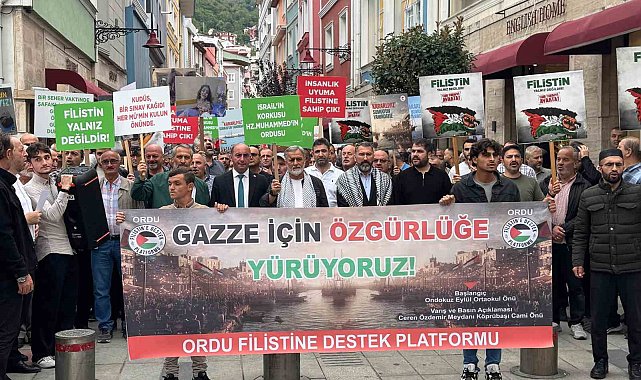 Ordu'da 'Gazze için özgürlüğe yürüyoruz' etkinliği