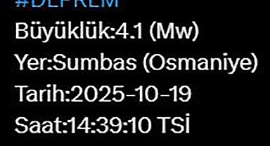 Osmaniye'de 4.1 büyüklüğünde deprem