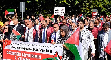 Özgür Filistin için TOGÜ'de yürekleri birleştiren yürüyüş