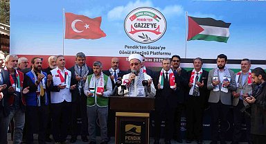 Pendik'te belediye ve esnaftan Gazze'ye destek kampanyası