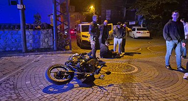 Polisi görünce kaçan motosikletli, kaza yapınca yakalandı