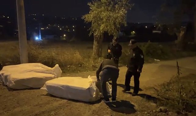Samsun'da gece açık alandaki çuvallardan 215 bin uyuşturucu ele geçirildi: 2 gözaltı