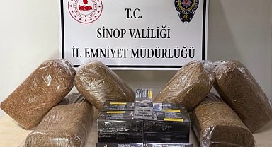 Sinop'ta 30 kilo tütün ve 3 bin makaron ele geçirildi