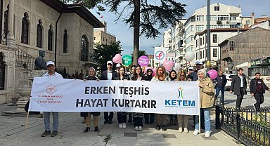 Sinop'ta meme kanseri farkındalık yürüyüşü yapıldı