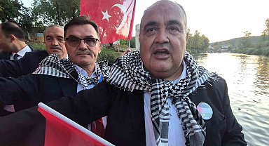 Sumud Filosu'na ve Filistin'e destek için teknelerle Bartın Irmağı'na açıldılar