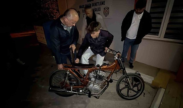 Tokat'ta bisikletini motosiklete çeviren gence ceza yağdı