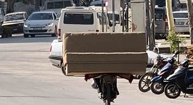 Tokat'ta koltuk taşıyan motosiklet sürücüsüne ceza