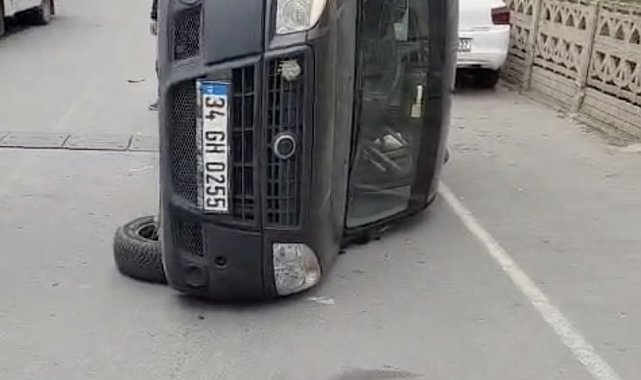 Trafik kazasında otomobil devrildi: 1 kişi yaralandı