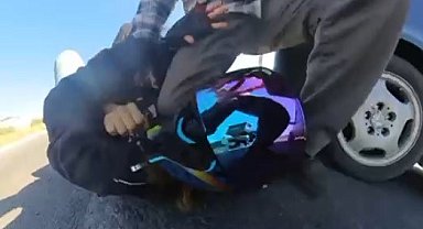 Trafikteki tartışmada kız arkadaşını darbeden sürücüyü takip edip dövdü