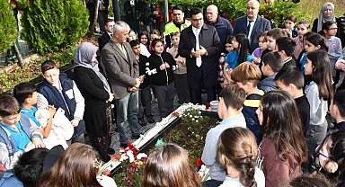 5. sınıf öğrencilerinden şehit Recep Turan'ın kabrine anlamlı ziyaret