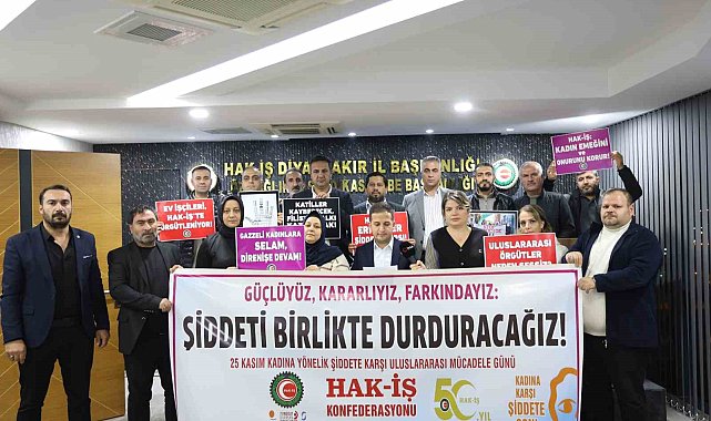Aküzüm: ''HAK-İŞ, 50 yıllık onurlu mücadelesinin birikimiyle bugün de kadına yönelik şiddetin karşısında dimdik durmaktadır"