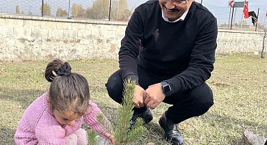 Akyaka'da fidan dikimi etkinliği