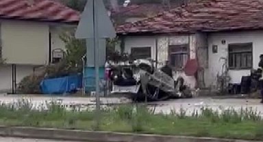 Amasya'da otomobilin takla attığı kaza kamerada