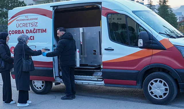 Ankara Keçiören'de vatandaşa sıcak çorba
