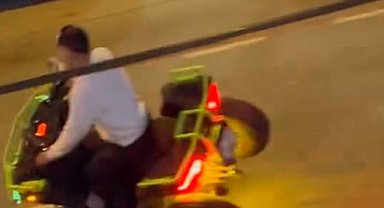 Arnavutköy'de cadde ortasında tehlikeli gösteri