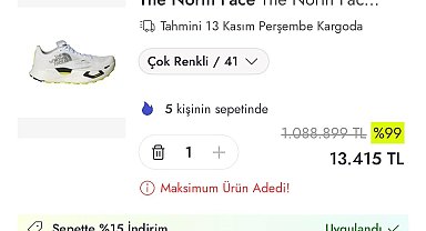 Ayakkabının fiyatını 1 milyon 88 bin lira gösterip 13 bin liraya düşürdüler