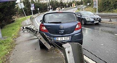 Beşiktaş'ta yağmurun etkisiyle aynı yolda peş peşe iki kaza