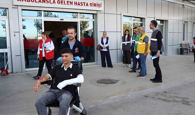Beyşehir Devlet Hastanesinde tatbikat