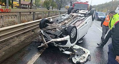 Bilecik'te takla atan aracın sürücüsü hafif yaralandı