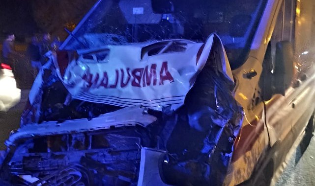 Bitlis'te ambulans mandaya çarptı
