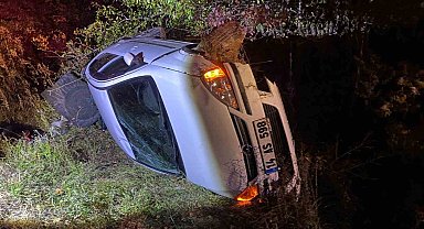 Bolu'da otomobil takla attı: Yaralı sürücü ehliyetsiz çıktı