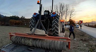 Bolu'da tarım aletinin altında kalan çiftçi ağır yaralandı