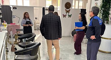 Buharkent'te güzellik salonlarına ortak denetim