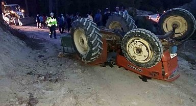 Burdur'da traktör devrildi: 1 ölü, 1 yaralı