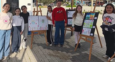 Bursa Gemlik'te çocuklar haklarını resimleriyle anlattı