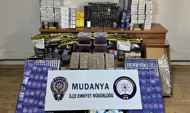 Bursa Mudanya'da kaçak tütün operasyonu