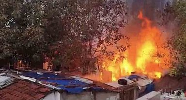 Bursa'da müstakil evin bahçesinde çıkan yangın korkuttu