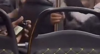 Bursa'da otobüste yumruk yumruğa kavga kamerada